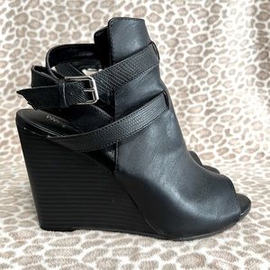 Mossimo Black Peep Toe Wedge Heels